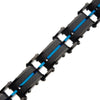 Black Carbon Fiber & Blue IP Link Bracelet
