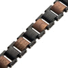 Stainless Steel & Walnut Wood Link Bracelet