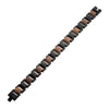 Stainless Steel & Walnut Wood Link Bracelet
