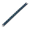 Black & Blue IP & Solid Carbon Fiber Center Link Bracelet