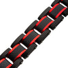 Dante - Black & Red Steel Matte Carbon Fiber Adjustable Bracelet