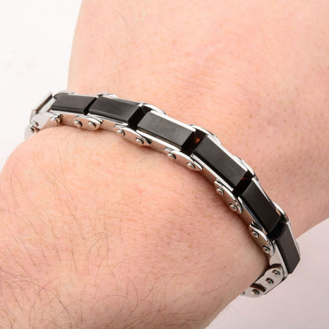 Black IP Rectangular Reversible Bracelet