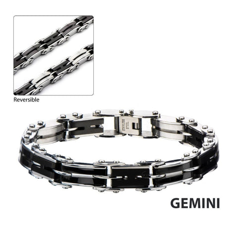 Black IP H-Link Reversible Bracelet