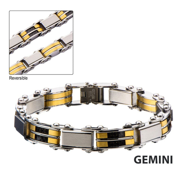 Black & Gold IP Reversible Bracelet