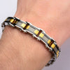 Double Sided Black IP with Gold IP & Steel Mesh Reversible Bracelet