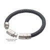 Grey Genuine Cowhide Leather Bracelet | 8mm