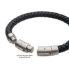 Black Genuine Leather Cowhide Bracelet | 8mm