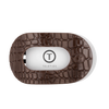 Brown Crocodile Flat Round Hair Clip