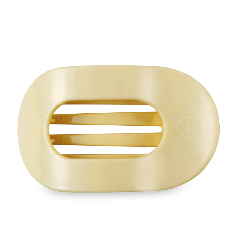 Butter Yellow Flat Round Hair Clip