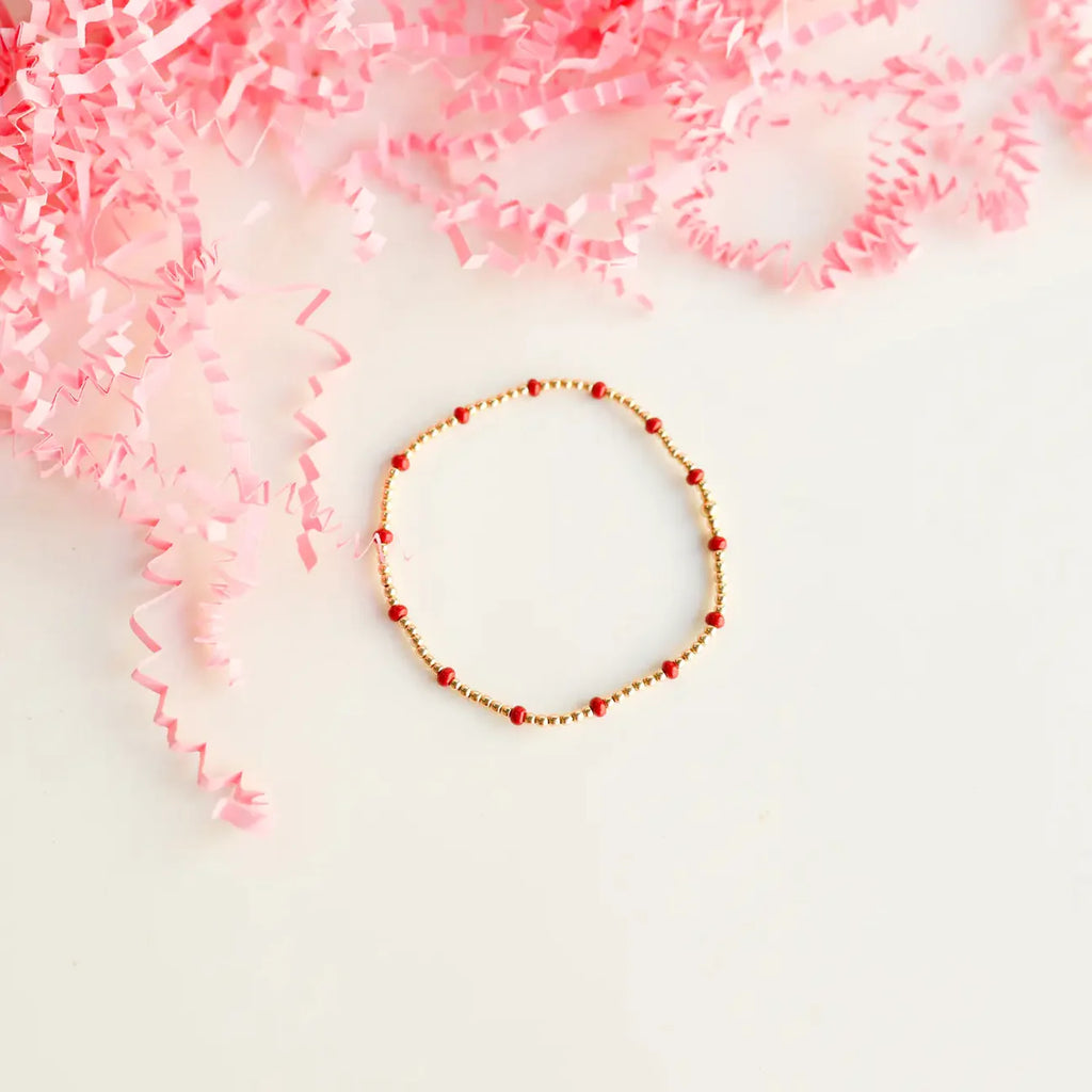 Red Dainty Poppy Bracelet