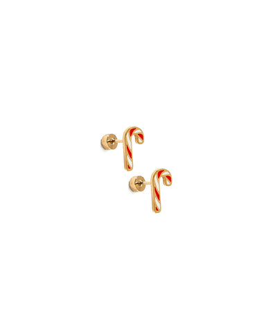 Candy Cane Screwback Stud Earrings