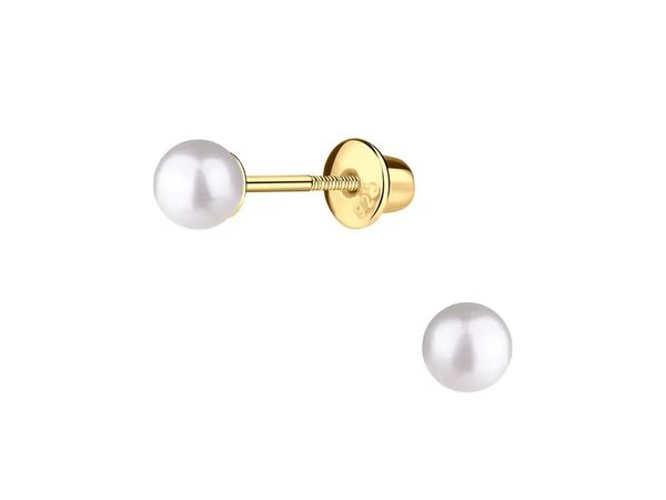 Pearl Stud Earrings with Screwbacks