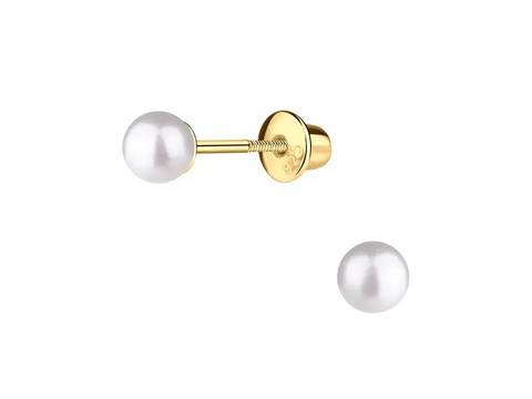 Pearl Stud Earrings with Screwbacks