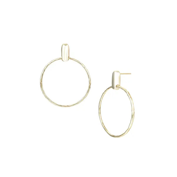Horizon Circle Statement Earrings in Gold