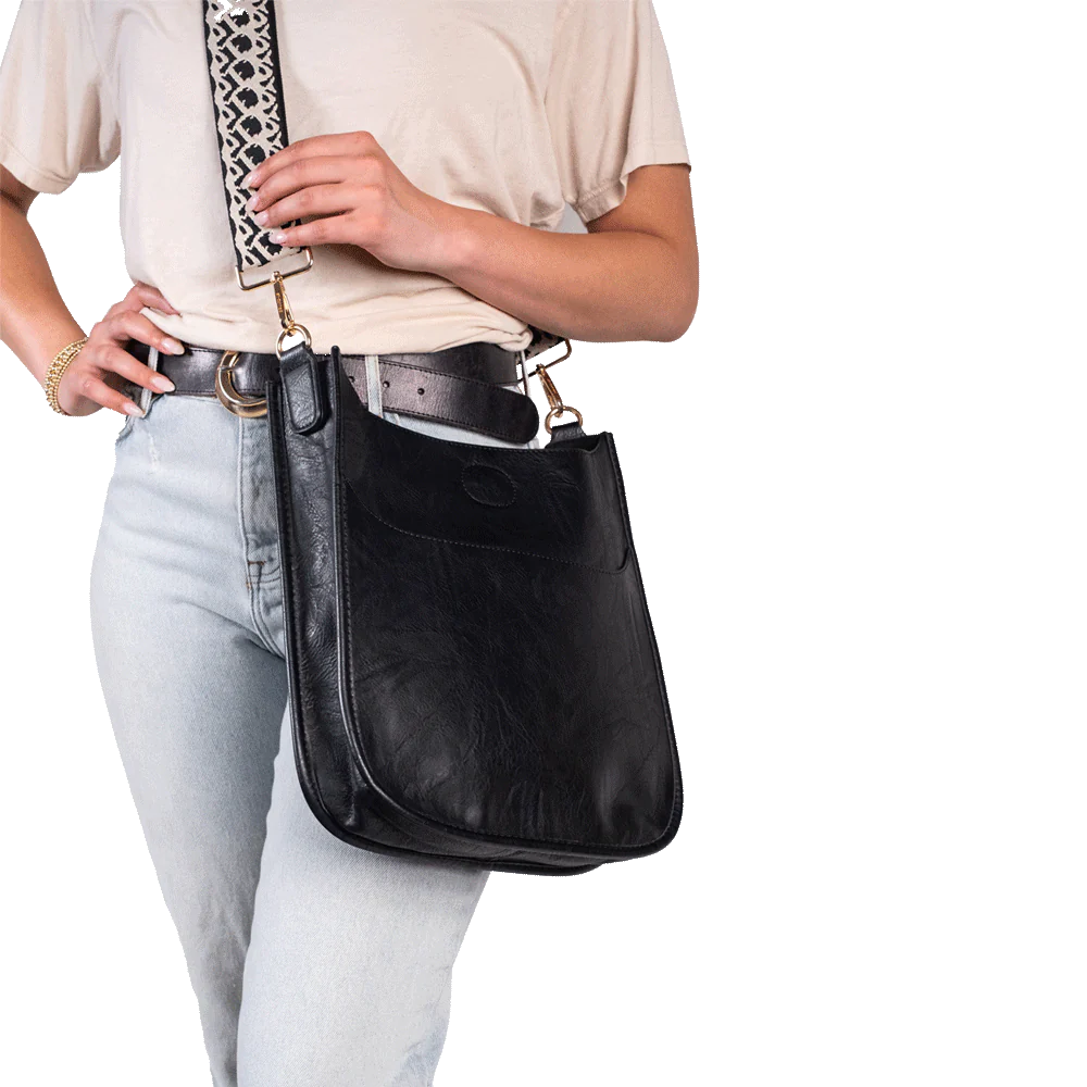 Classic Vegan Leather Messenger Bag