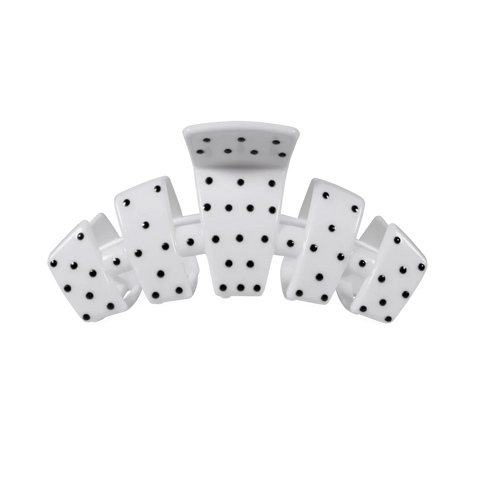 Classic White Polka Dot Party Claw Clip