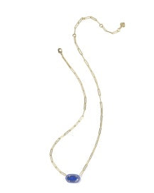 Elisa Enamel Paperclip Necklace Gold Cobalt Illusion