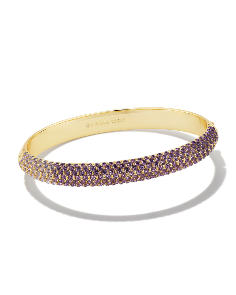 Mikki Gold Pave Bangle Bracelet in Purple Mauve Ombre Mix