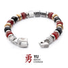 COURAGE Red Agate & Onyx Bushido Bracelet