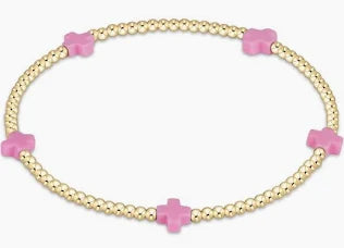 egirl Signature Cross Gold Filled Pattern 2mm Bead Bracelet