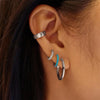 Aqua Blue Huggie Hoop Earrings