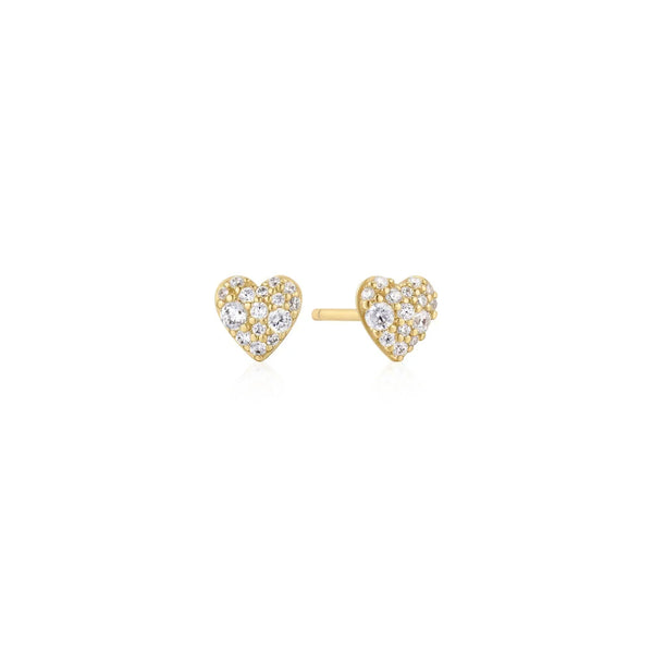 Pavé Heart Stud Earrings