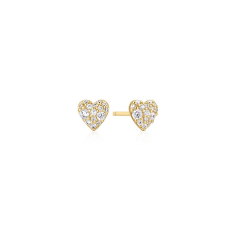 Pavé Heart Stud Earrings