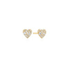 Pavé Heart Stud Earrings