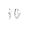Shell Pearl Cluster Huggie Hoop Earrings