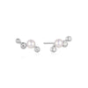 Zig Zag Shell Pearl Stud Earrings