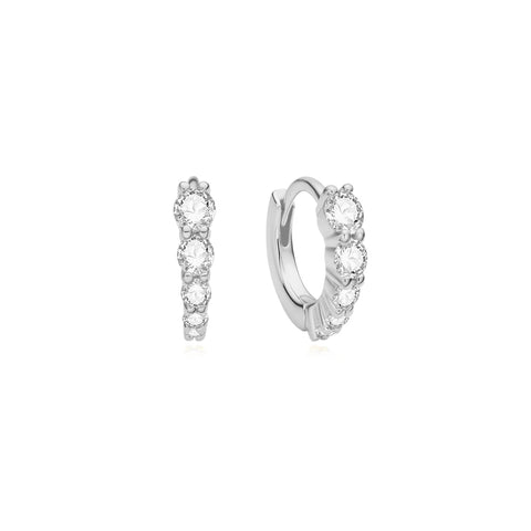 Graduated Sparkle Huggie Hoop Earrings