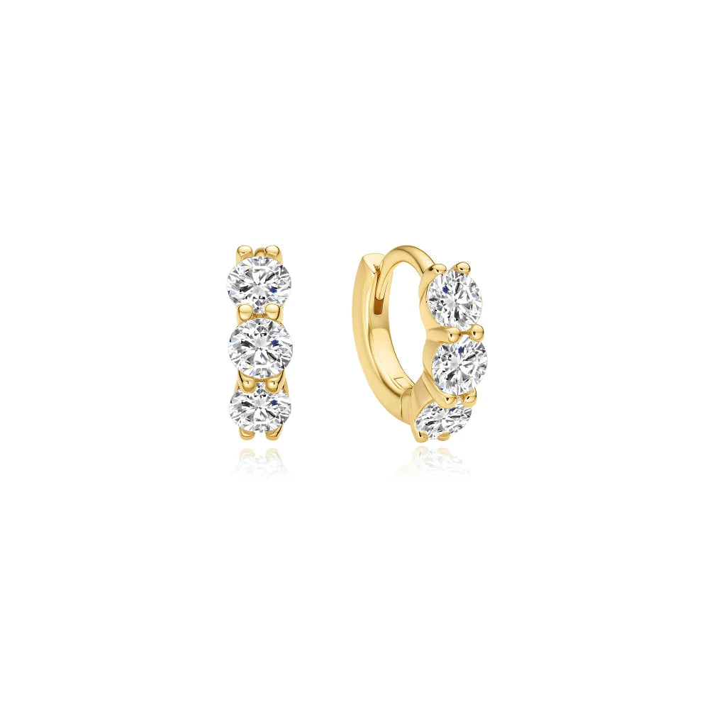 Trio Sparkle Huggie Hoop Earrings