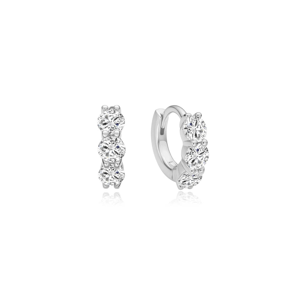 Trio Sparkle Huggie Hoop Earrings