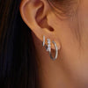 Quintet Sparkle Huggie Hoop Earrings