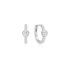 Pavé Row & Bezel Set Huggie Hoop Earrings