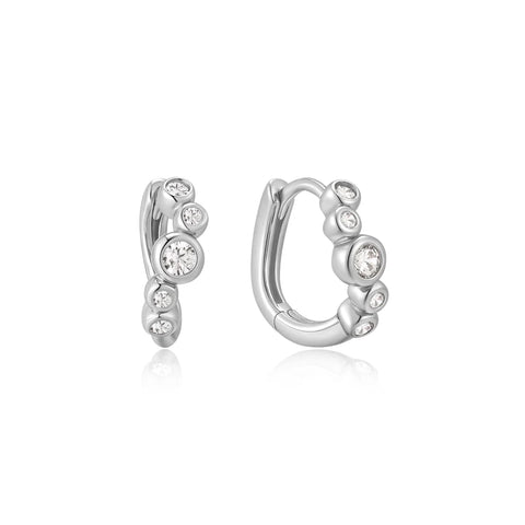 Small Sparkling Tide Huggie Hoop Earrings