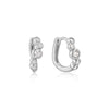 Small Sparkling Tide Huggie Hoop Earrings