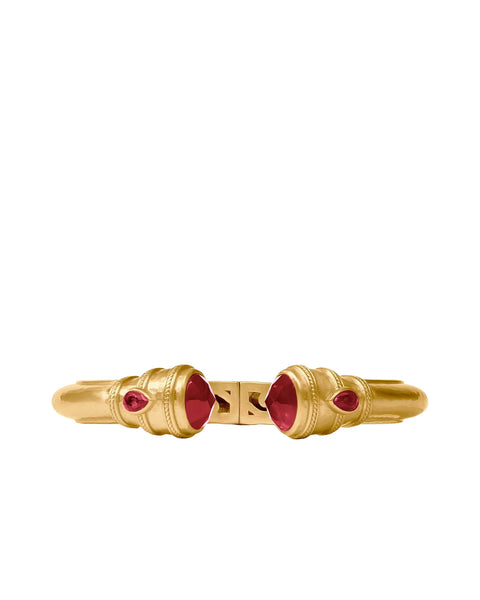 Cannes Demi Cuff Gold in Iridescent Ruby Red