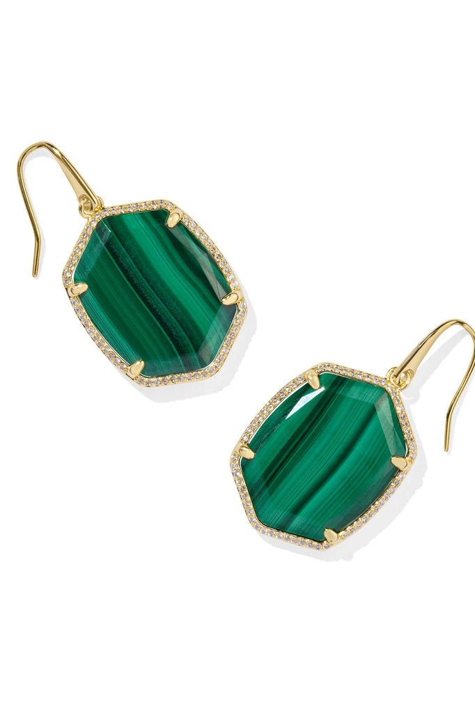Daphne Pave Frame Drop Earring in Gold