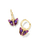 Blair Butterfly Gold Huggie Earring in Purple Mix