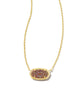 Elisa Short Pendant Necklace Gold Spice Drusy