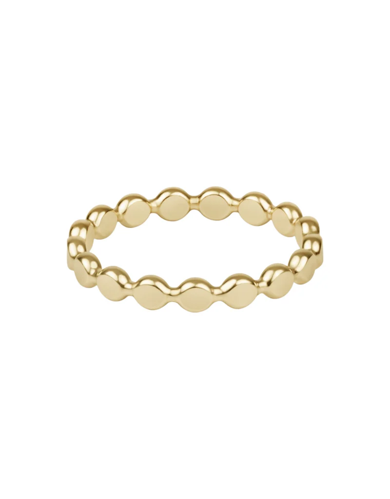 Classic Gold 2.5mm Beaded Disc Ring