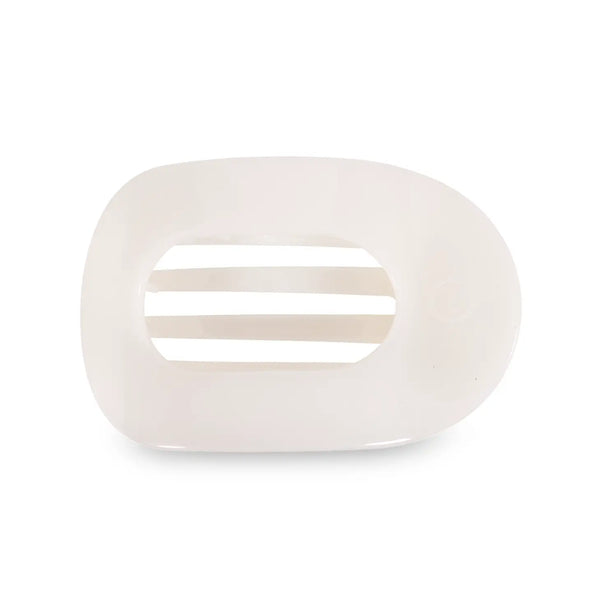 Coconut White Flat Round Hair Clip