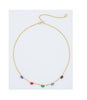 Cailin Crystal Gold Strand Necklace in Multi Color CZ