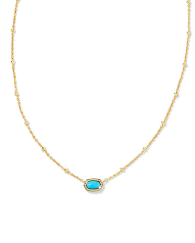 Mini Elisa Gold Satellite Pendant Necklace in Turquoise