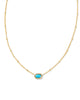 Mini Elisa Gold Satellite Pendant Necklace in Turquoise