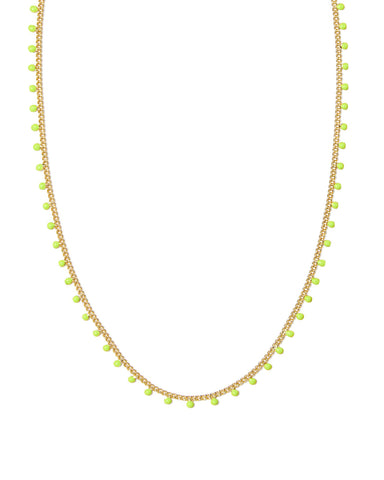 Kelsey Gold Strand Necklace in Chartreuse