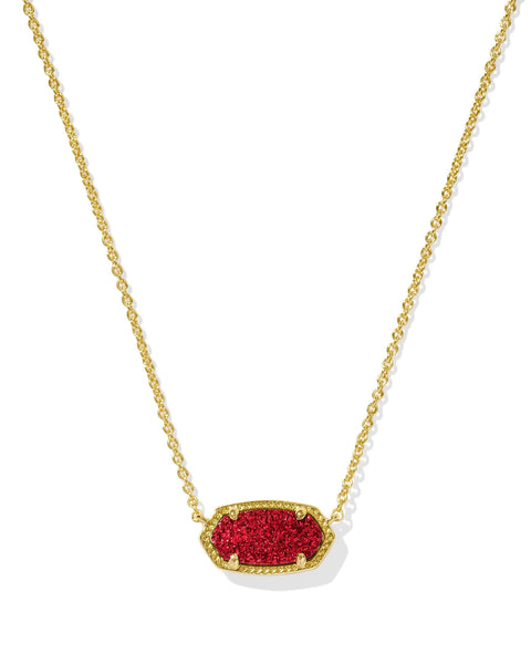 Elisa Necklace in Gold Bright Red Drusy