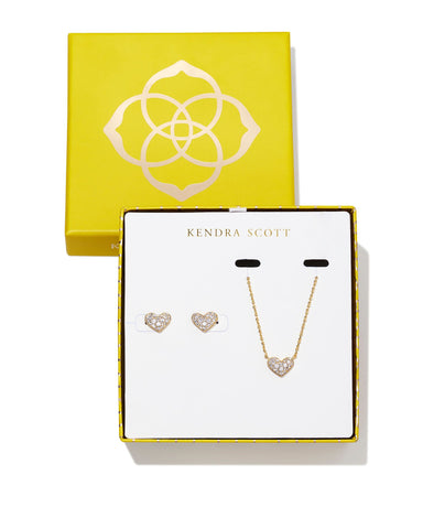 Ari Crystal Heart Pendant & Stud Gift Set