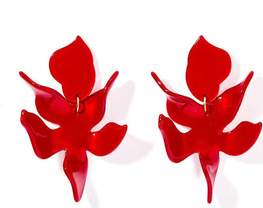 Flora Pearlized Red Earring